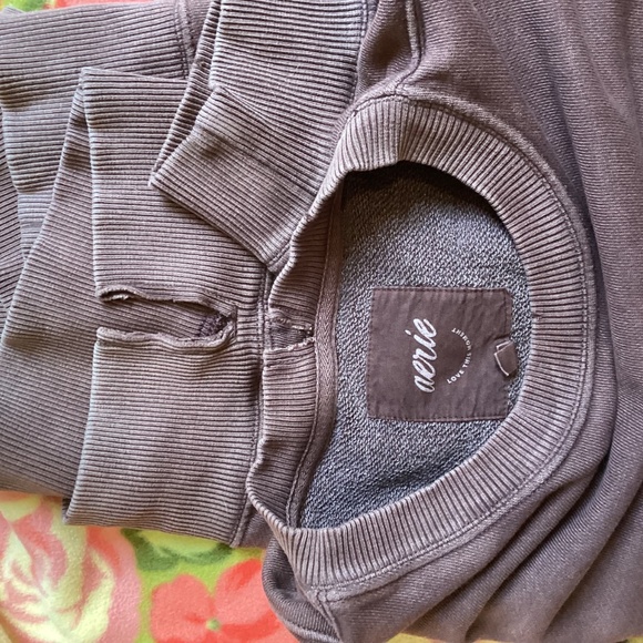 aerie The Chill Boxy Sweatshirt in Cocoa Brown * EUC* Small - Picture 7 of 8